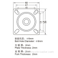 2 Inch 80Kg Plate Brake PA Machine Caster